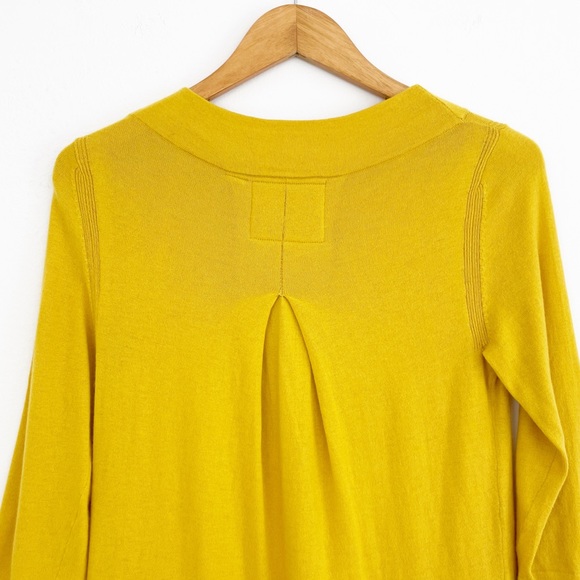 Anthropologie Angel of The North Golden Yellow Cashmere Blend Sweater Size M - Picture 10 of 16